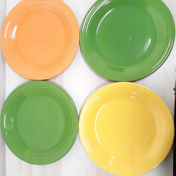 4 Fiesta Fiestaware Multi Color 10.5” Inch Dinner Plates Homer Laughlin. - Picture 3 of 12